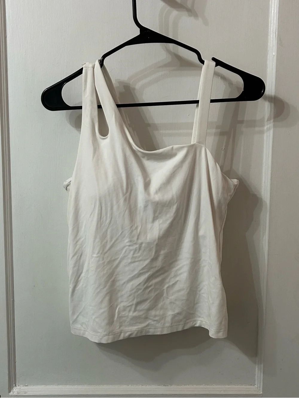 all in motion White Asymmetric Double-Strap Tank